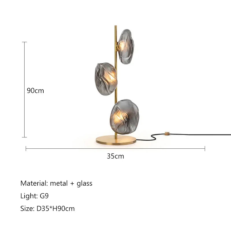 lampadaire en verre design nordique pour intérieur moderne