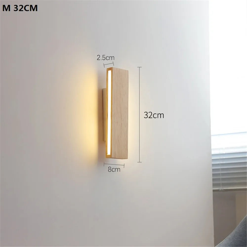 applique murale led moderne en bois décorative d'intérieur