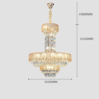lustre en cristal de luxe pour hôtel et villa