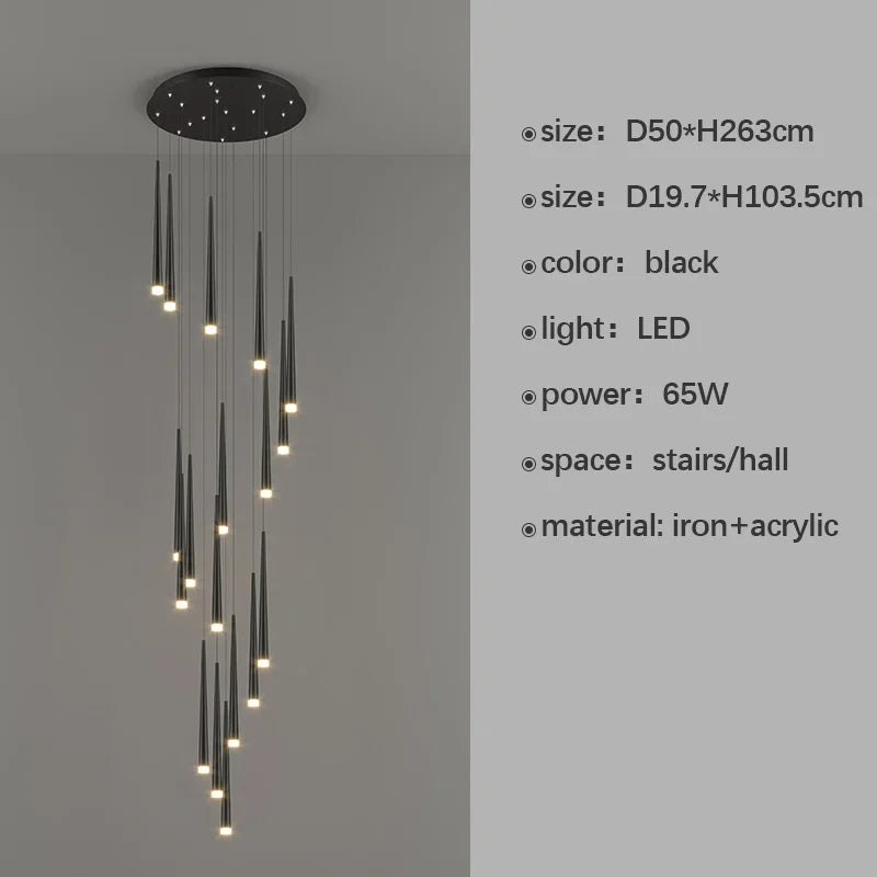 lustre moderne à led pour décoration d'intérieur haut de gamme