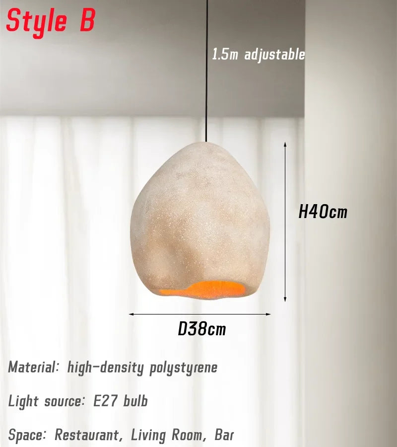 Nordic Wabi Sabi E27 Led Chandelier Dining Room Led Pendant Lights Lustre Bar Suspend Lamp Home Decor Loft Hanging Light Fixture