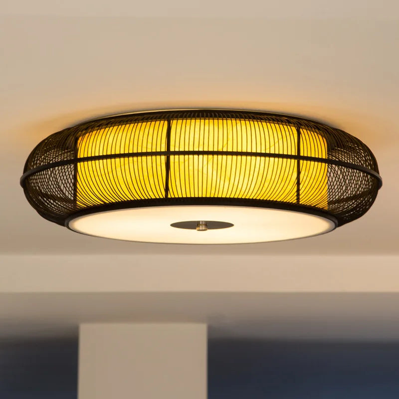 lustre en bambou fait main style moderne et élégant