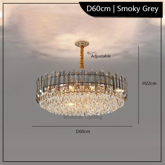 lustre led de luxe en cristal moderne 	 en stock