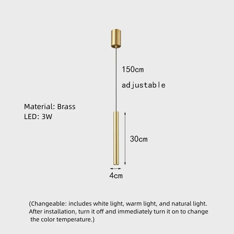 suspension minimaliste en laiton 	 pour hôtel
