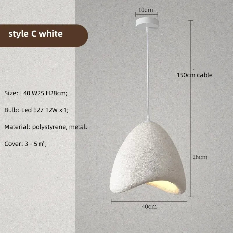 Nordique salle à manger suspension Led lumières Wabi Sabi Led suspension lampe chambre minimalisme suspension lampe décor à la maison éclairage intérieur lampe