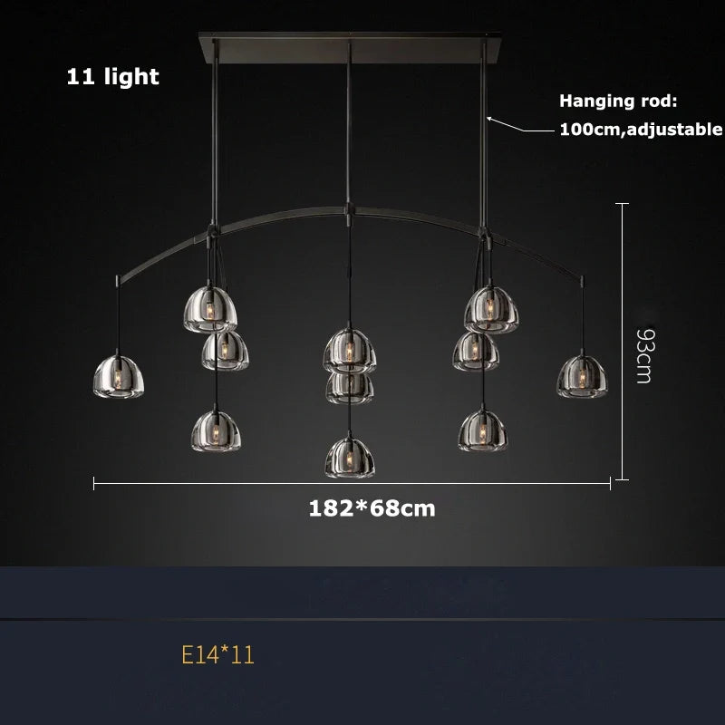 lustre rétro américain en laiton et cristal pour un éclairage élégant