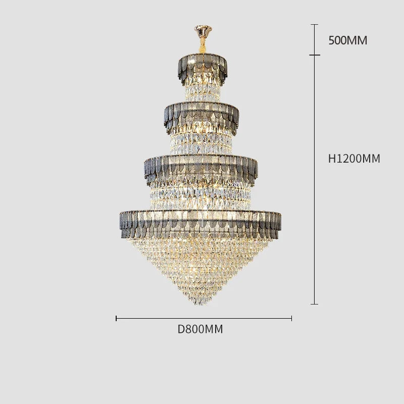 lustre luxe cristal design contemporain pour salon et hôtel