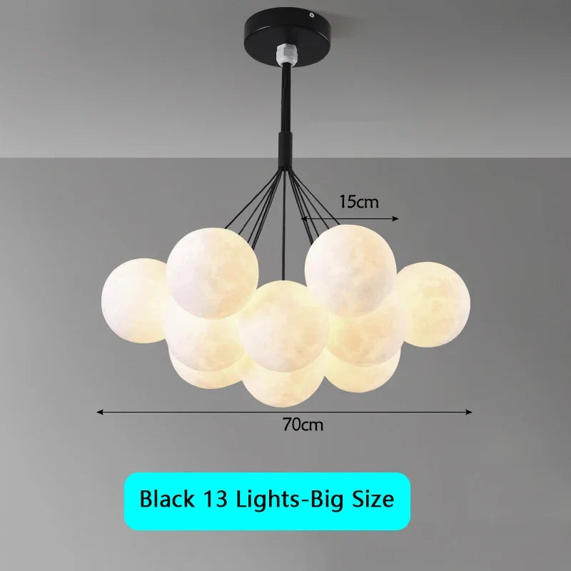 lustre moderne pour enfants avec suspension à bulles et télécommande