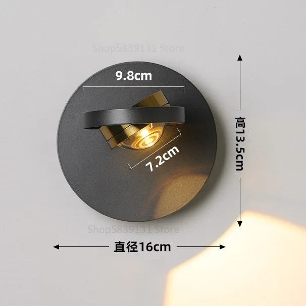 applique murale led moderne rotative à 360° protection des yeux