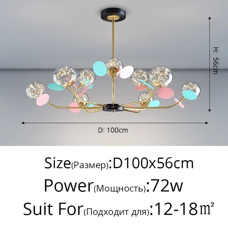 lustre led moderne atmosphérique nordique étoilé macaron créatif