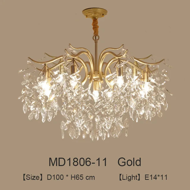 lustre nordique led en cristal de luxe décoration