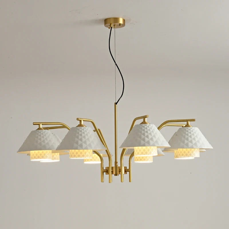 lustre en céramique doré style contemporain pour décoration intérieure