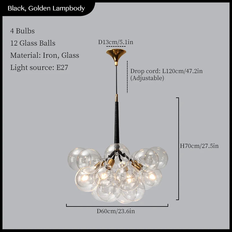 suspension moderne en verre pour décoration intérieure élégante