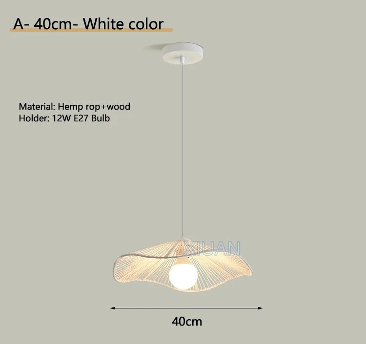 lustre suspendu wabi-sabi en corde de chanvre