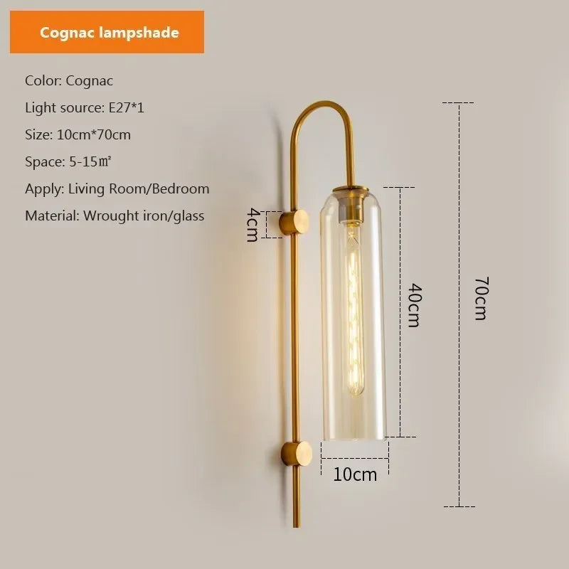 Applique murale led verre luxe intérieur chambre salon maison