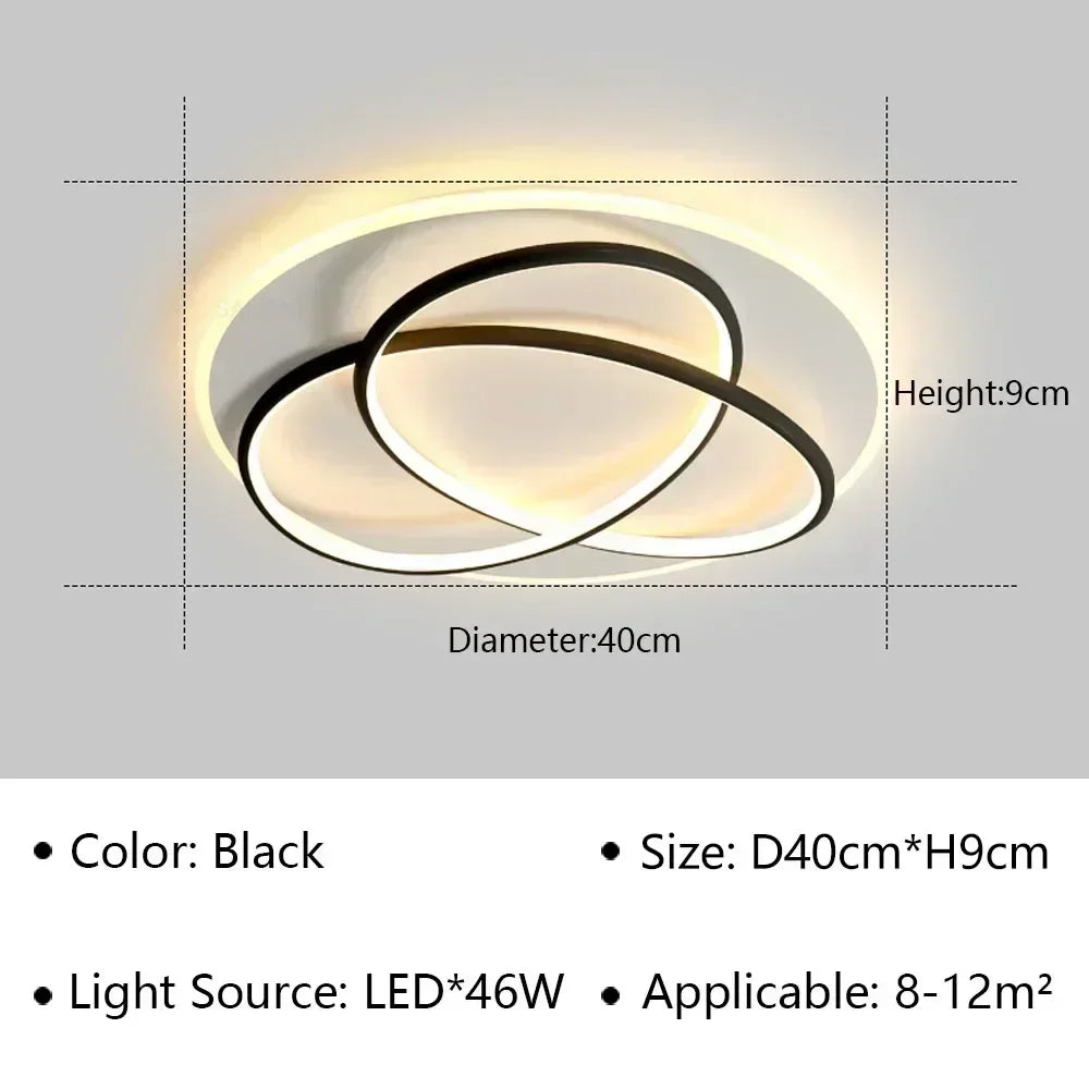 lustre moderne à leds pour décoration intérieure lumineuse