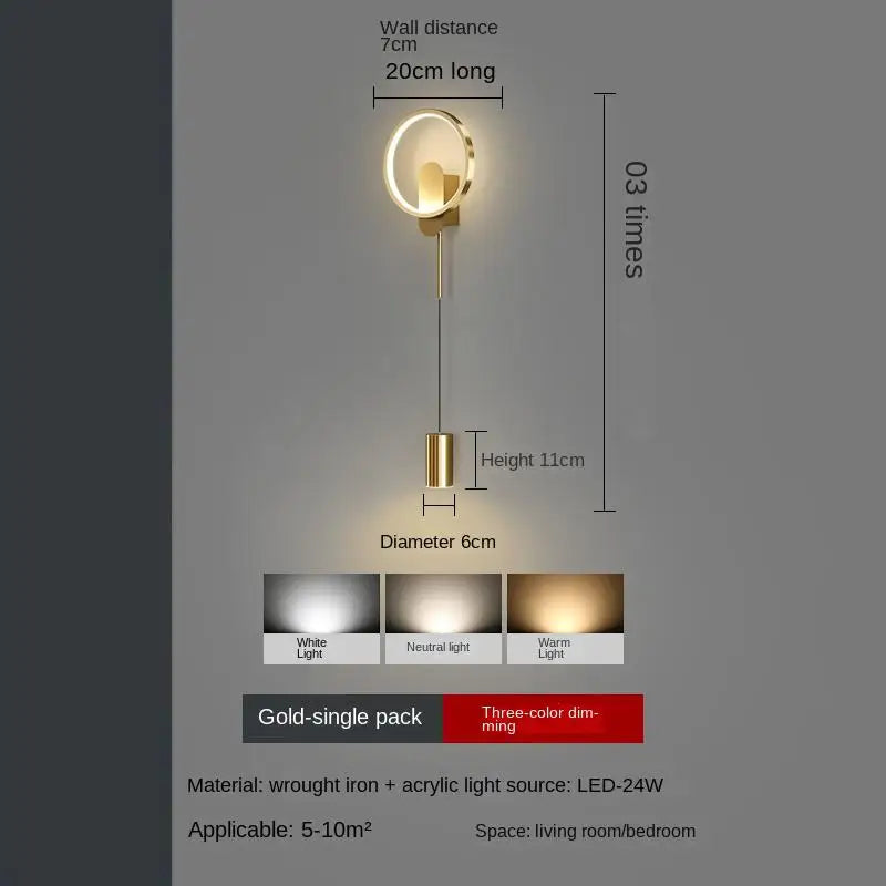Nordic minimalist living room background wall light, modern creative corridor hallway light, bedroom bedside decorative light