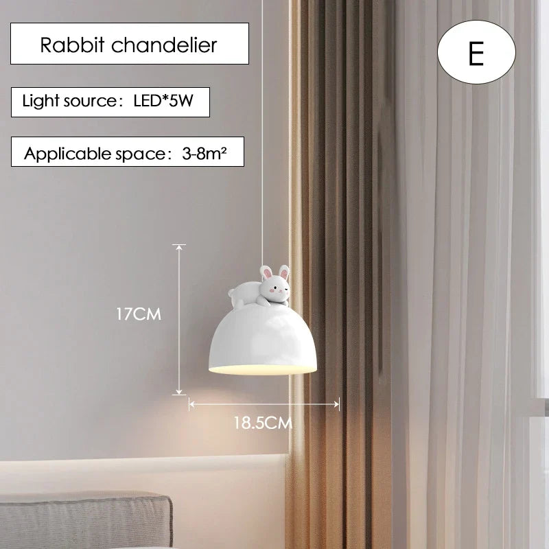 lustre mignon pour chambre d'enfant avec nœud lapin