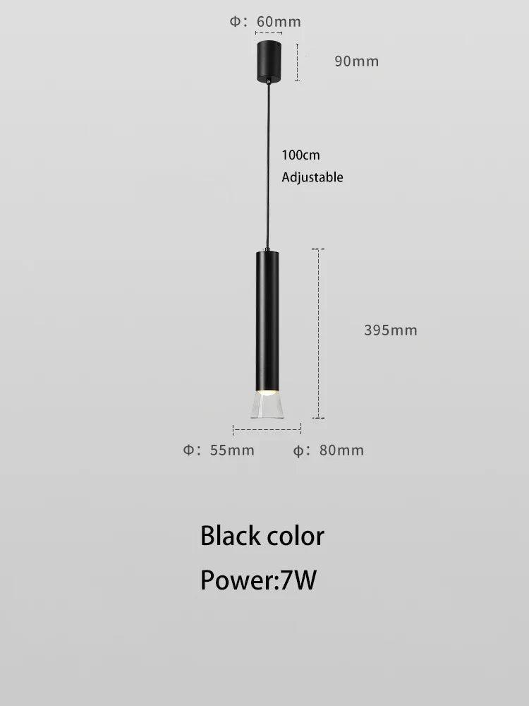 lampe suspension led moderne simple longue ligne tube remplaçable
