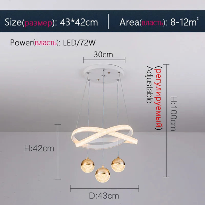 lustre moderne design minimaliste à trois têtes élégant et léger