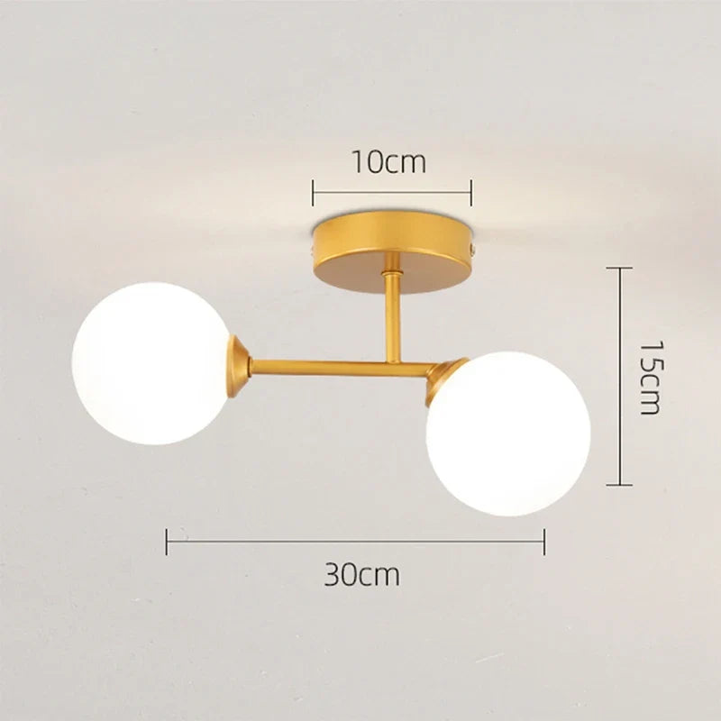 led plafonnier décor intérieur chambre salon couloir boule nordique