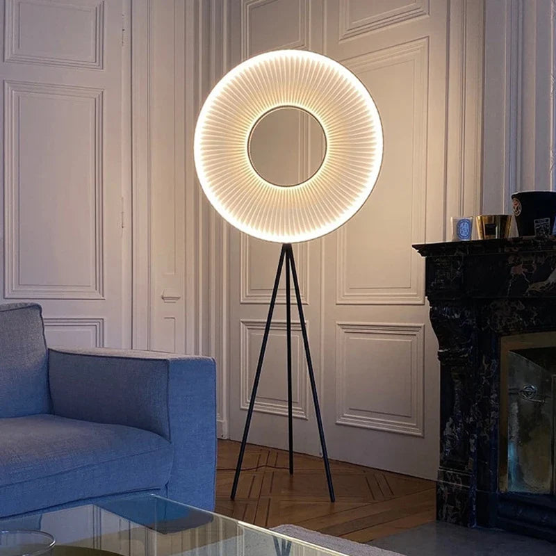 lustre moderne en tissu iris led pour décoration d'hôtel