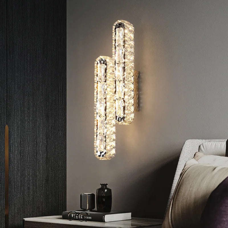 applique murale led ovale moderne en cristal pour décoration intérieure