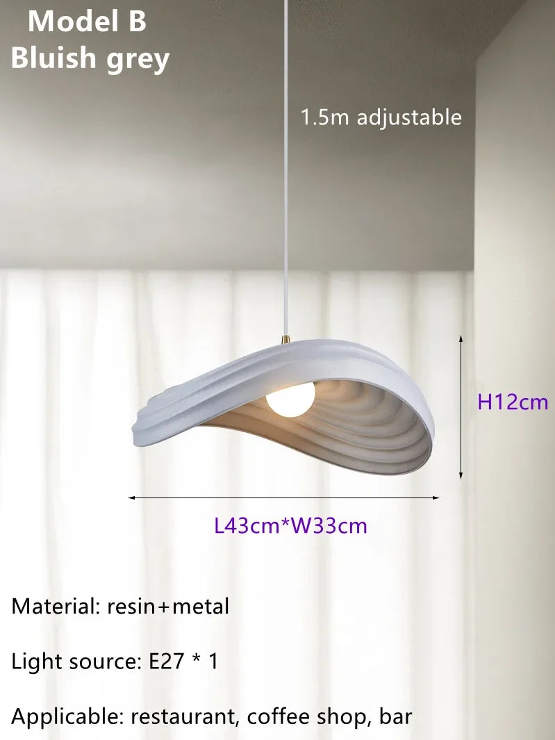 Nordic Minimalist Wabi Sabi Cream Style LED Dining Room Cafe Pendant Light Restaurant Bar Loft Home Decor Lamp Stairs Chandelier