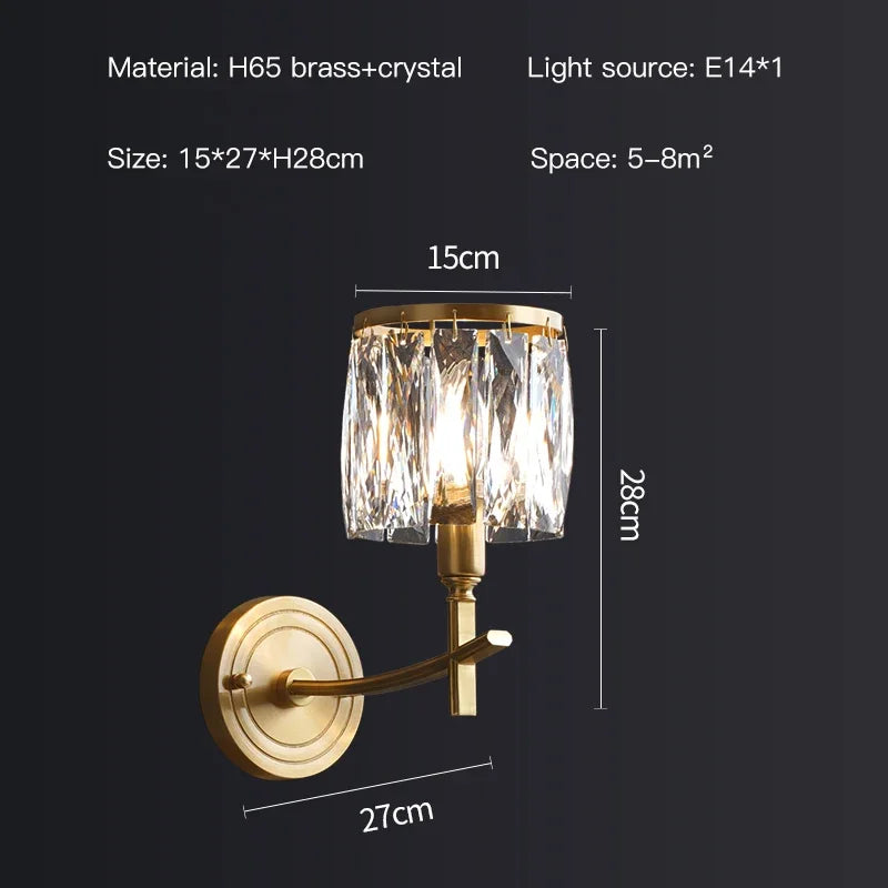 applique murale moderne luxe en cristal et led créative