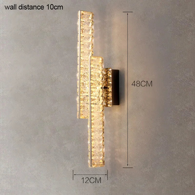 applique murale en cristal pour décoration intérieure élégante