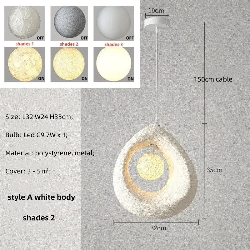 Nordique salle à manger suspension Led lumières Wabi Sabi Led suspension lampe chambre minimalisme suspension lampe décor à la maison éclairage intérieur lampe