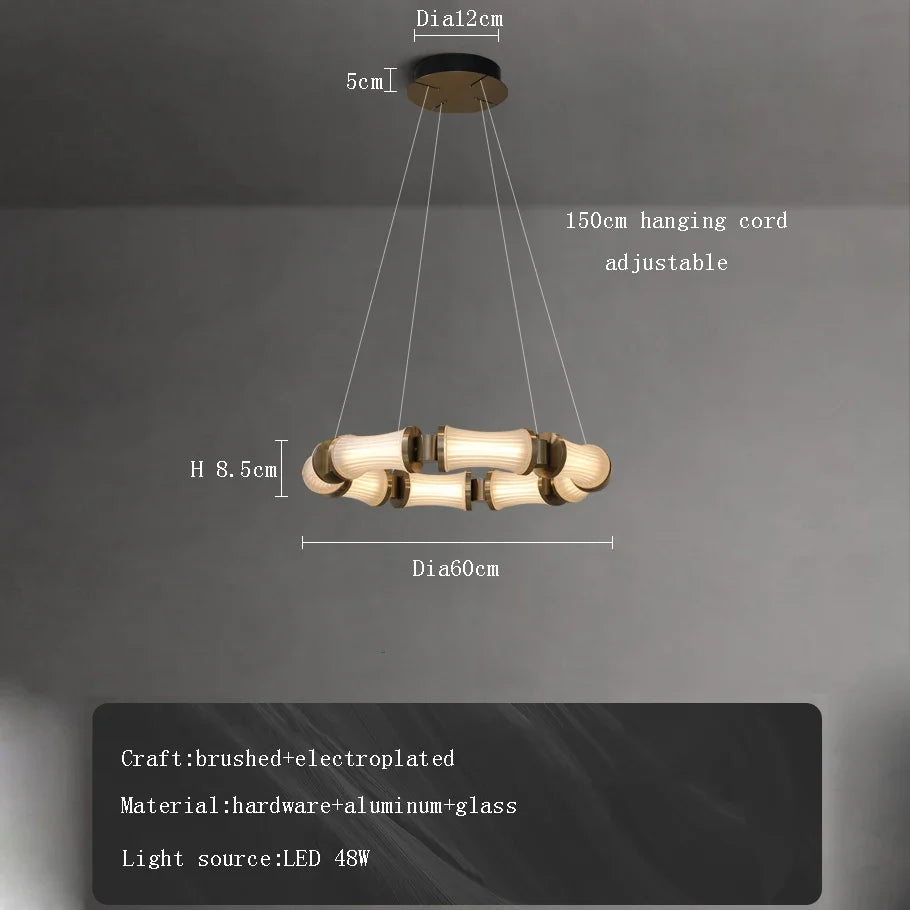 lustre led en verre design moderne de luxe