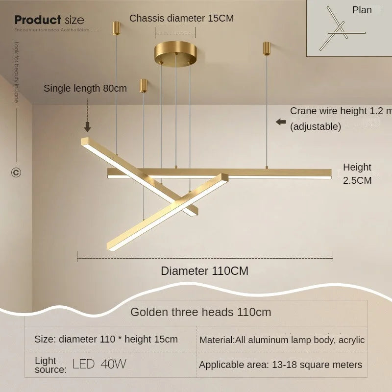 lustre suspendu moderne pour décoration intérieure lumineuse