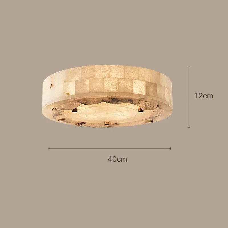 Luxueux plafonnier en marbre naturel circulaire 30CM 40CM chambre salon salle à manger Grand luminaire suspendu luminaire suspendu