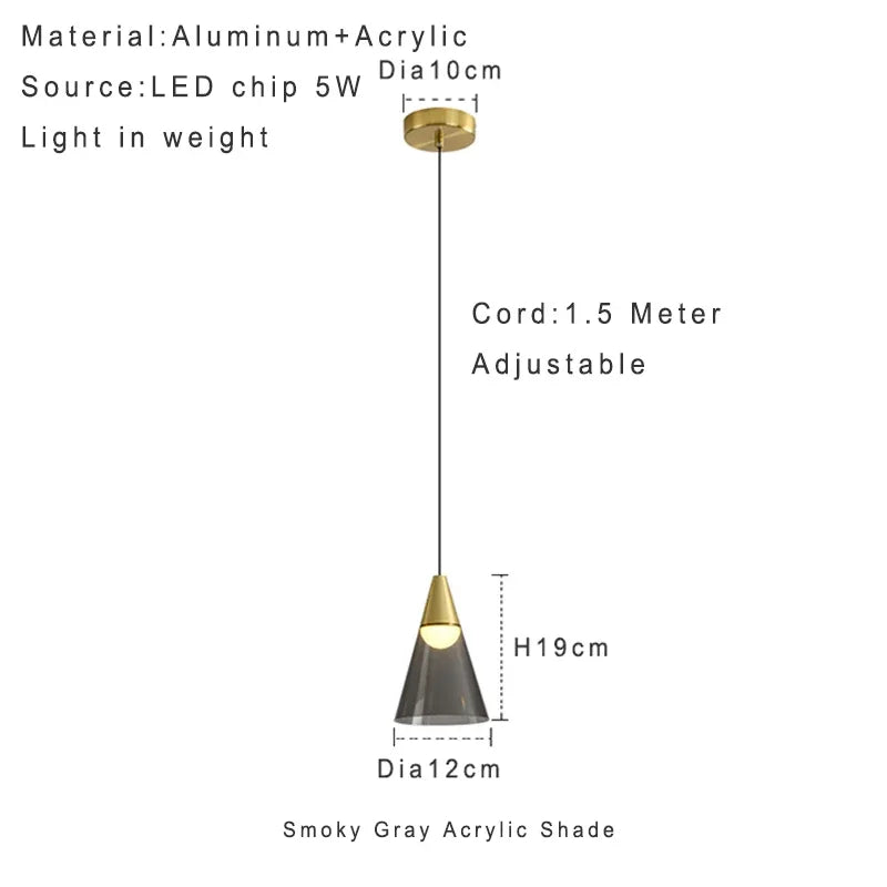 Lamp Modern Pendant Light, 1-Light Gold LED Pendant Light Fixture For Kitchen Island Bedroom Hallway Dining Room Living Room Ca