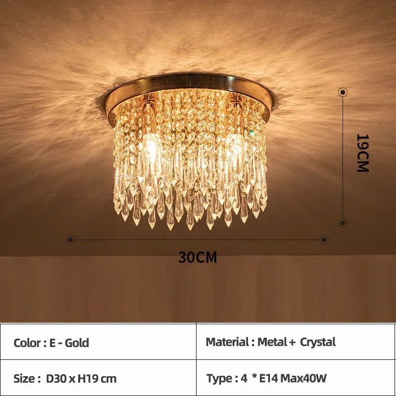plafonnier led en bois style bohème moderne avec cristal élégant