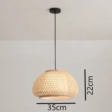 lustre en bambou tricoté à la main suspension décorative pour maison