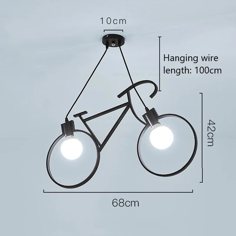 suspension modernes en fer forme vélo pour décoration maison