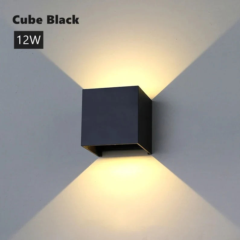 12W UP and Down Outdoor LED Wall Lamp PIR Motion Sensor Waterproof Garden Porch Light Adjustable Aluminum Wall Sconce Lighting