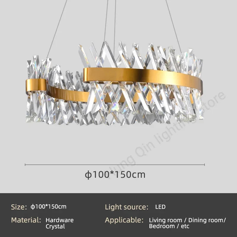 lustre en cristal lumineux suspension décorative pour intérieur