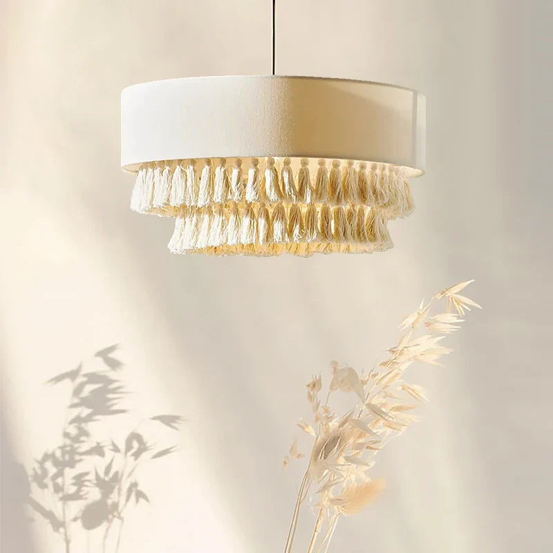 lustre en tissu style bohème wabi sabi mode japonaise