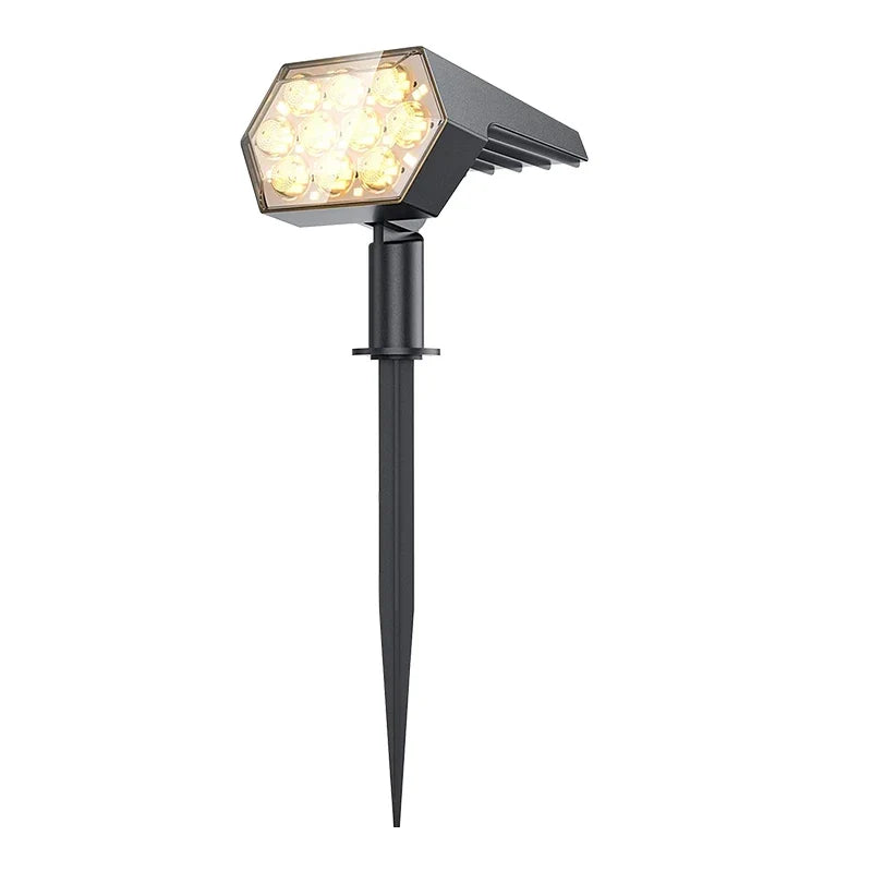 KHTO lumières solaires extérieures 92 LED spots solaires extérieurs IP67 étanche lampes de jardin solaires 2 en 1 pour porche de jardin de cour