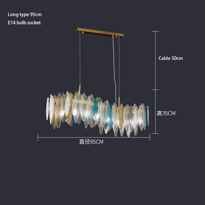 lustre en verre nordique pour décoration intérieure élégante