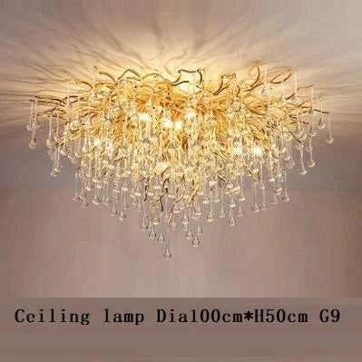 lustre en cristal led de luxe moderne simple intérieur