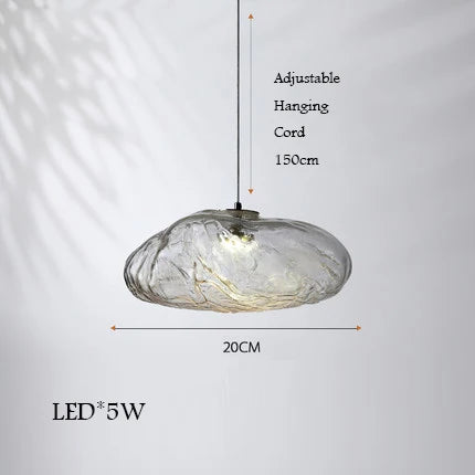 lustre en verre design créatif nuage luminaire décoratif intérieur