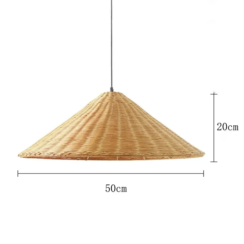 suspension tricotée à la main abat-jour rotin design minimaliste