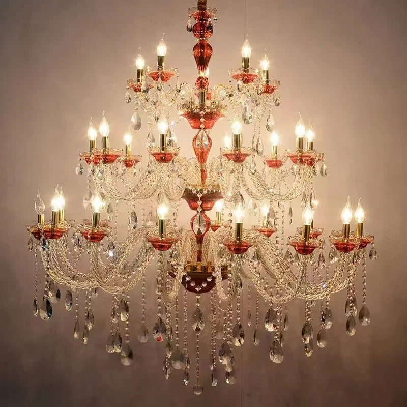 lustre en cristal design pour décoration de restaurant et café