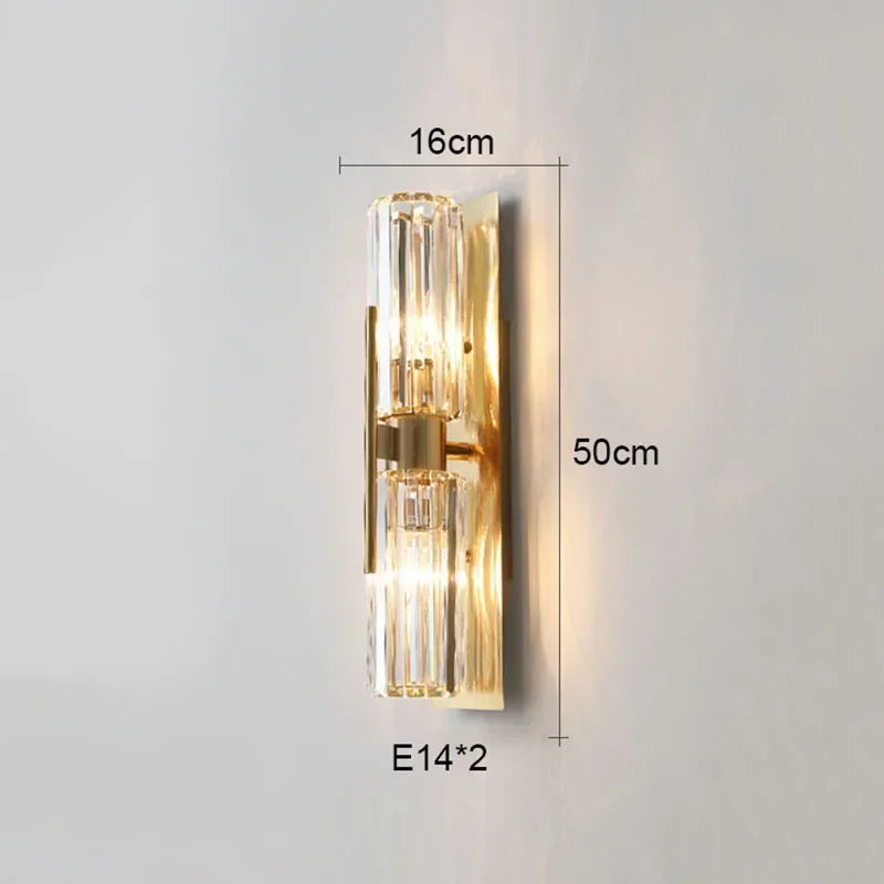 applique murale led post-moderne de luxe en cristal simple
