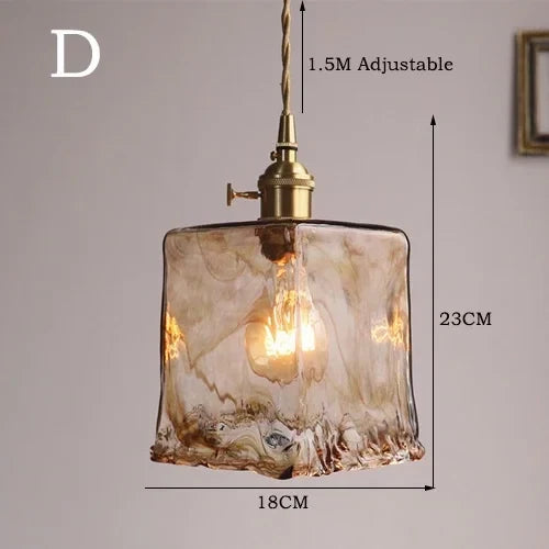 lustre en verre rétro nordique pour café et restaurant