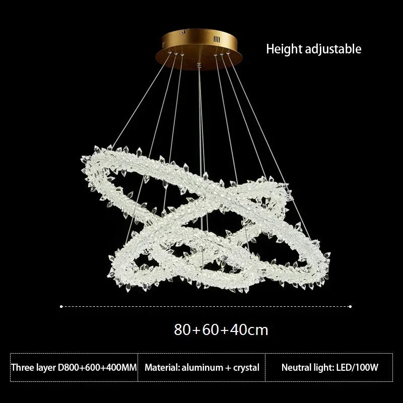 lustre moderne en cristal design pour décoration intérieure élégante